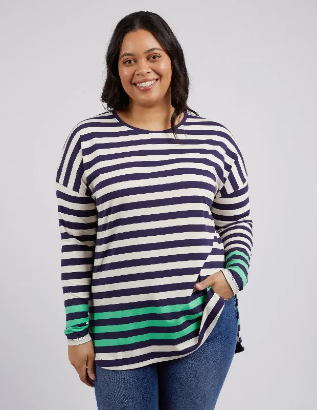 Your Best Deals Are Here!Elm Turn Back L/S Tee Indigo Pearl Stripe