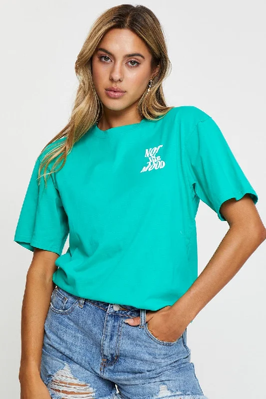 Buy One, Get One Free!Buy One, Get One Free!Green Graphic T Shirt Short Sleeve