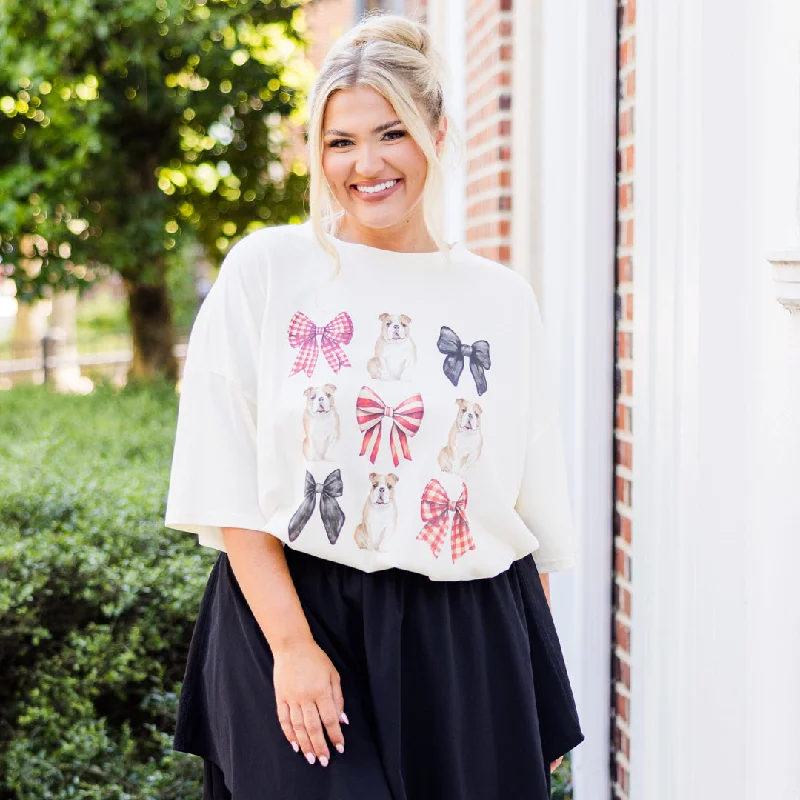 Best Price of the Season!Best Price of the Season!Here For The Bulldogs Boyfriend Tee, Ivory