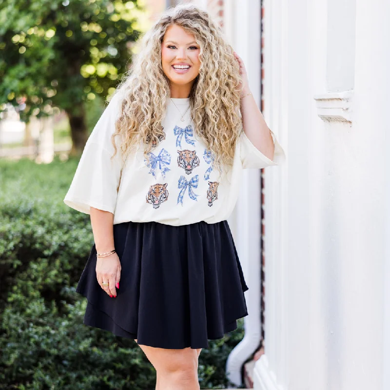 Best Offers of the Month!Here For The Tigers Boyfriend Tee, Ivory