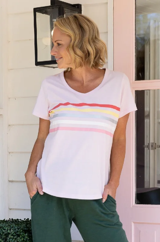 Your Best Deals Are Here!Jovie The Label Forever Tee Pink Multi Stripe