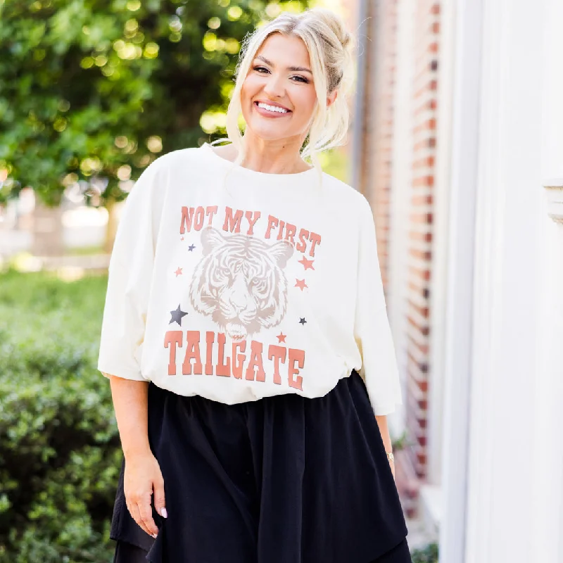 Save More with Every Purchase!Save More with Every Purchase!Not My First Tailgate Boyfriend Tee, Ivory