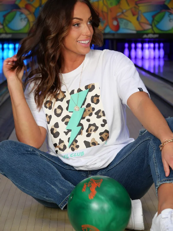 New Discounts Just Dropped!Rebel Club By Shine On Cheetah Bolt Boyfriend Tee Optical White