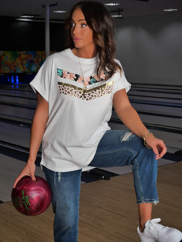 Must-Have Deals Inside!Rebel Club By Shine On Chevron Cap Sleeve Tee Optical White