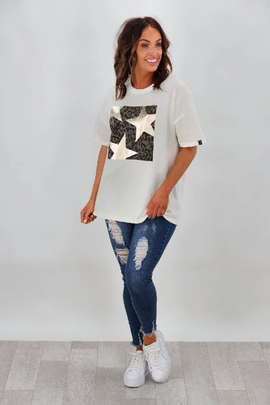 Shop Now and Save!Shop Now and Save!Rebel Club by Shine On Safari Star Tee Vintage Off White