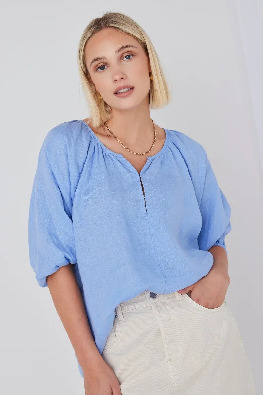 Shop Today, Save Tomorrow!Revolution Cornflower Linen Relaxed Ss Top