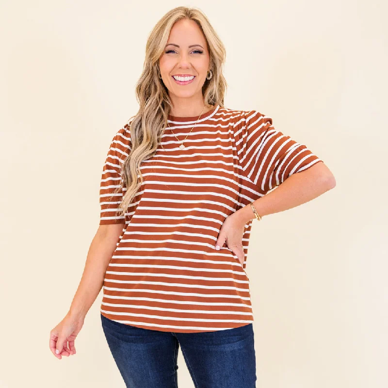 New Discounts Just Dropped!Signature Stripes Top, Burgundy-White