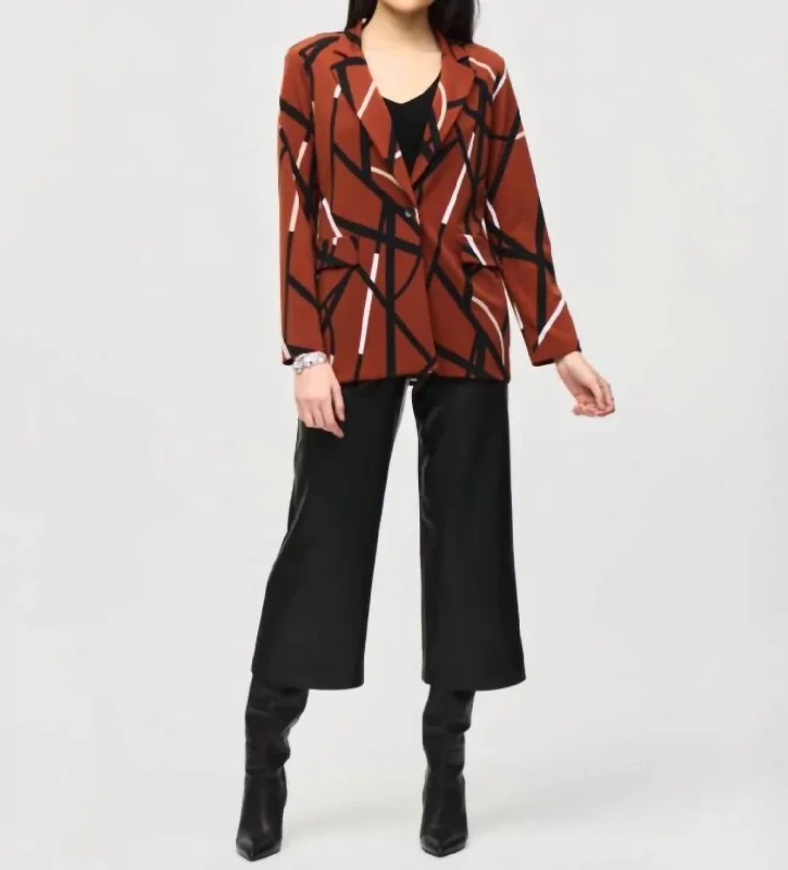 Instant Savings Await!Business Notched Blazer In Cinnamon