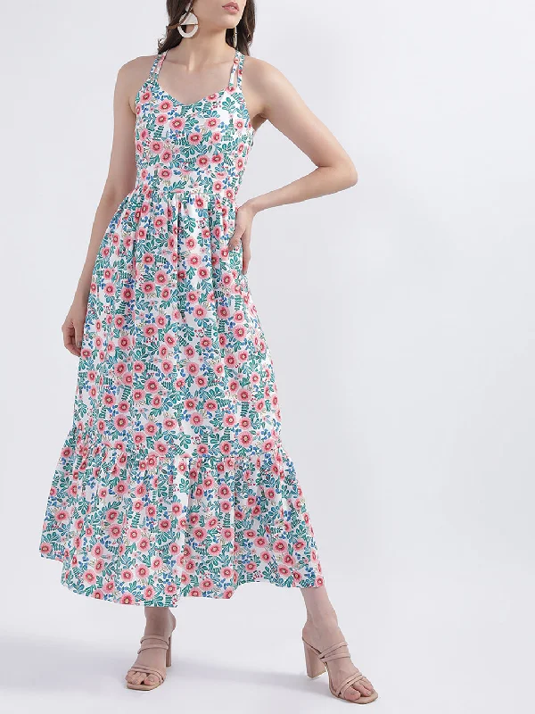 Special Discounts Inside!Centre Stage Women Multi Printed V Neck Dress