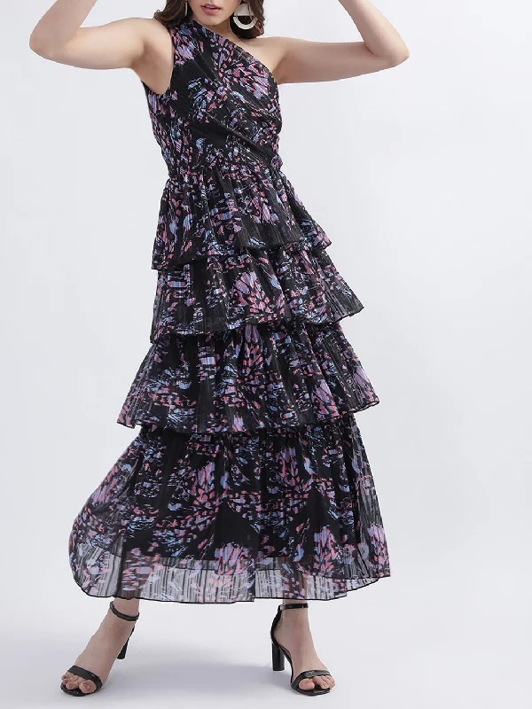 Shop Now and Save!Centre Stage Women Multi One Shoulder Printed Dress