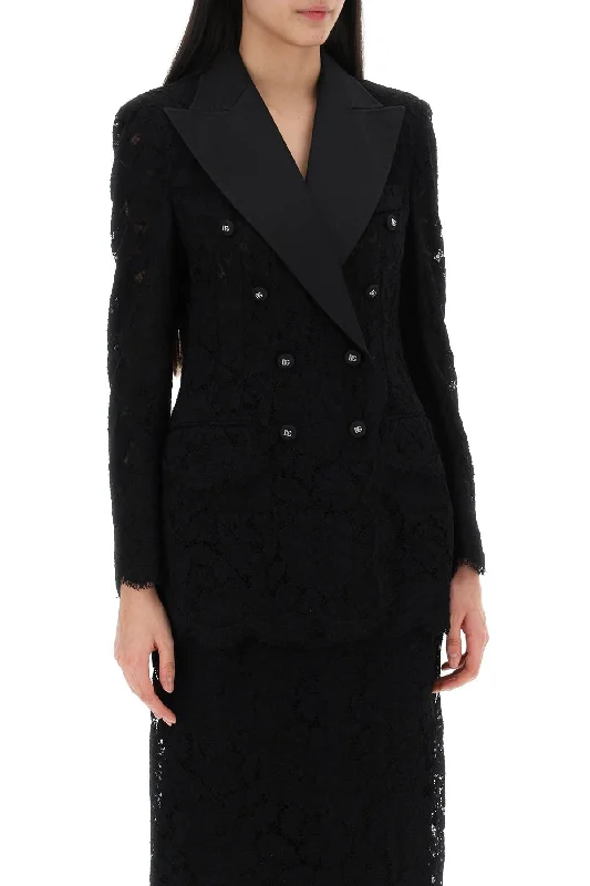 New Discounts Just Dropped!Dolce & Gabbana Turlington Double-Breasted Lace Blazer
