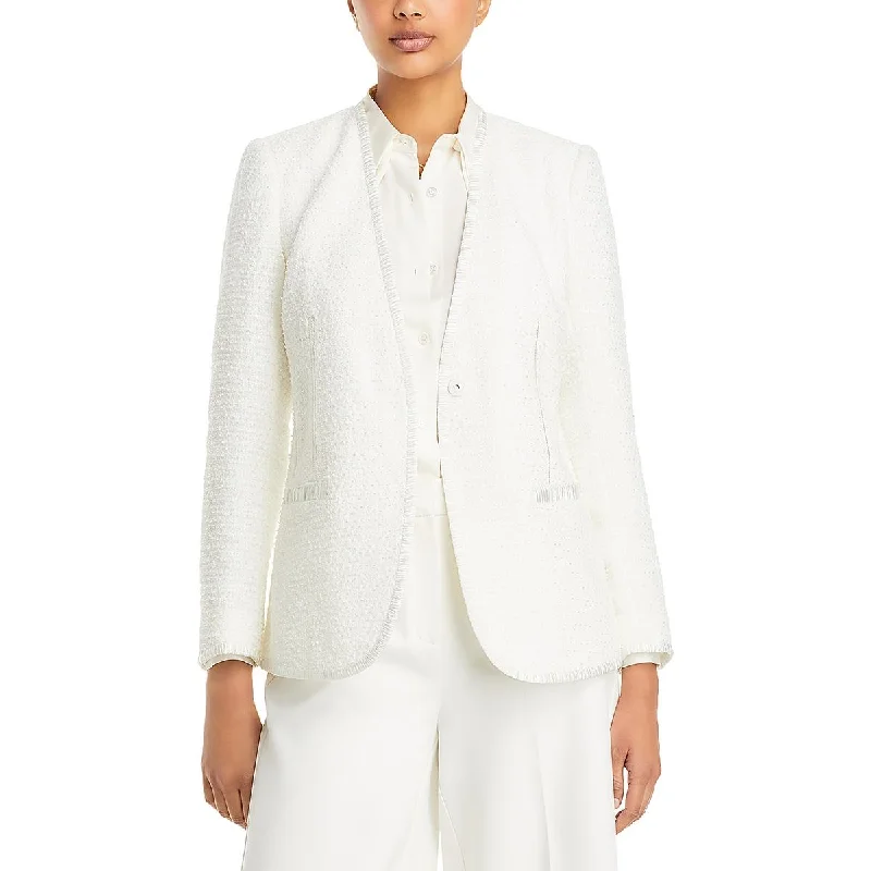 Flash Deals – Act Quickly!Flash Deals – Act Quickly!Evangeline Womens Tweed Special Occasion One-Button Blazer