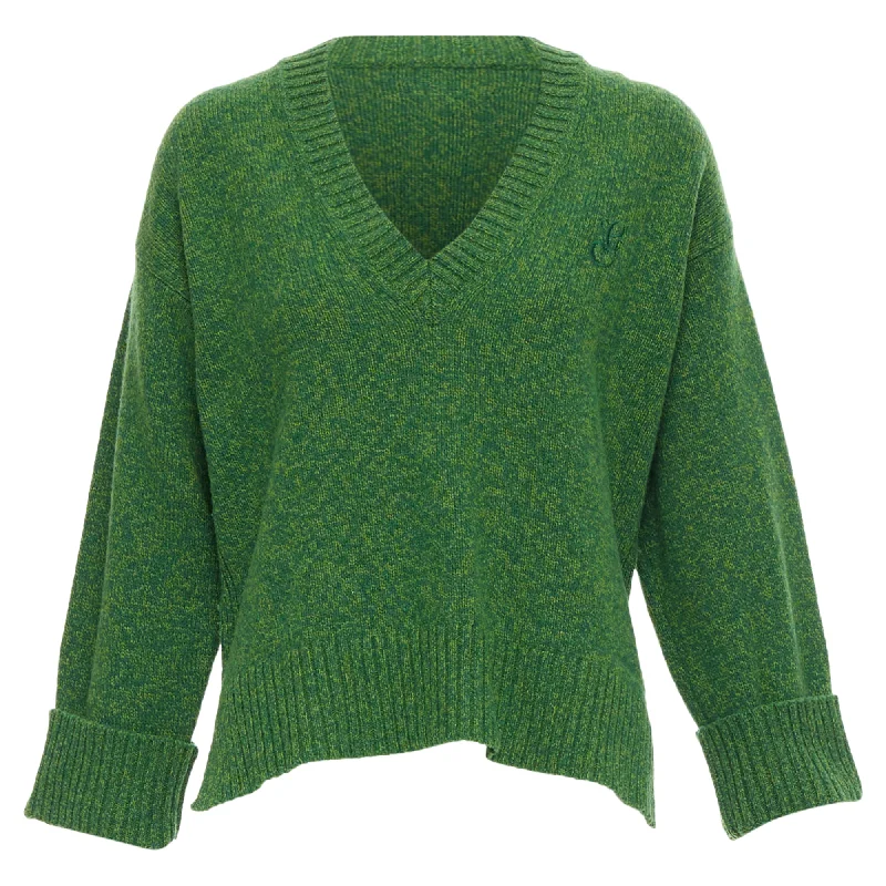 Exclusive Offers You’ll Love!Ganni Recycled Wool Blend Vneck Cropped Sweater Top
