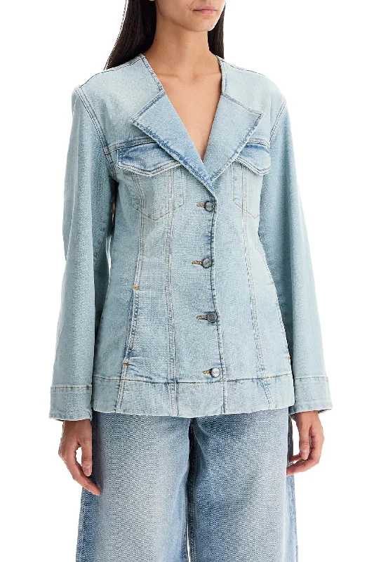 Your Chance to Save is Now!Ganni Slim Fit Denim Stretch Blazer For A