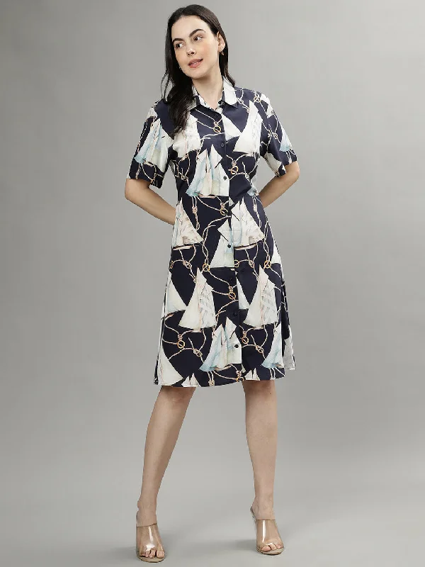 Your Favorite Sale is Back!Gant Women Printed Spread Collar Short Sleeves Shirt Dress