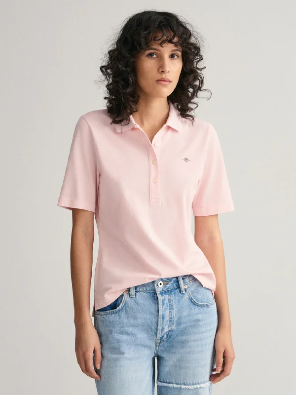 Shop Today, Save Tomorrow!Gant Women Pink Solid Polo Short Sleeves T-shirt