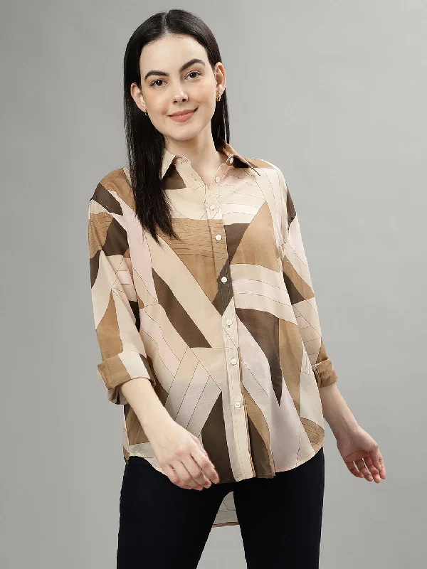 Buy More, Pay Less!Gant Brown Fashion Printed Relaxed Fit Shirt