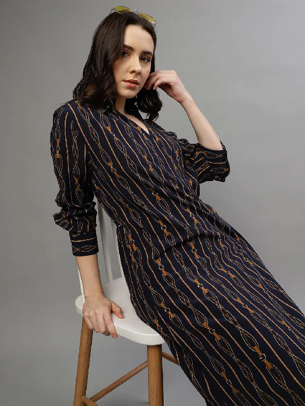 Save More When You Shop More!Save More When You Shop More!Gant Women Printed Collar Neck Full Sleeves Dress