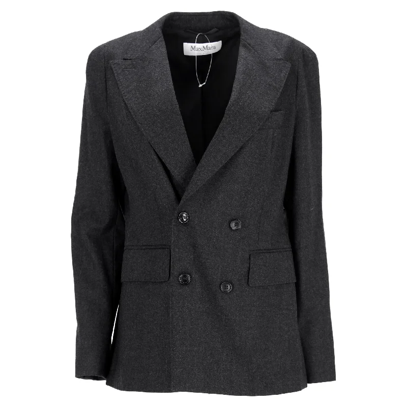 Your Shopping Wish, Our Discount Command!Max Mara Oblio Double-Breasted Blazer in Grey Wool Your Shopping Wish, Our Discount Command!Max Mara Oblio Double-Breasted Blazer in Grey Wool