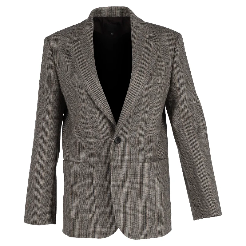 Get the Best for Less!Nili Lotan Gael Boyfriend Plaid Single-Breasted Blazer in Grey Wool Get the Best for Less!Nili Lotan Gael Boyfriend Plaid Single-Breasted Blazer in Grey Wool