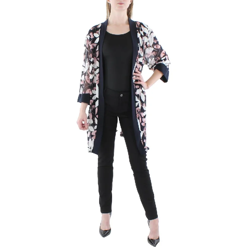 Shop Today, Save Tomorrow!Plus Womens Mesh Printed Duster Blazer