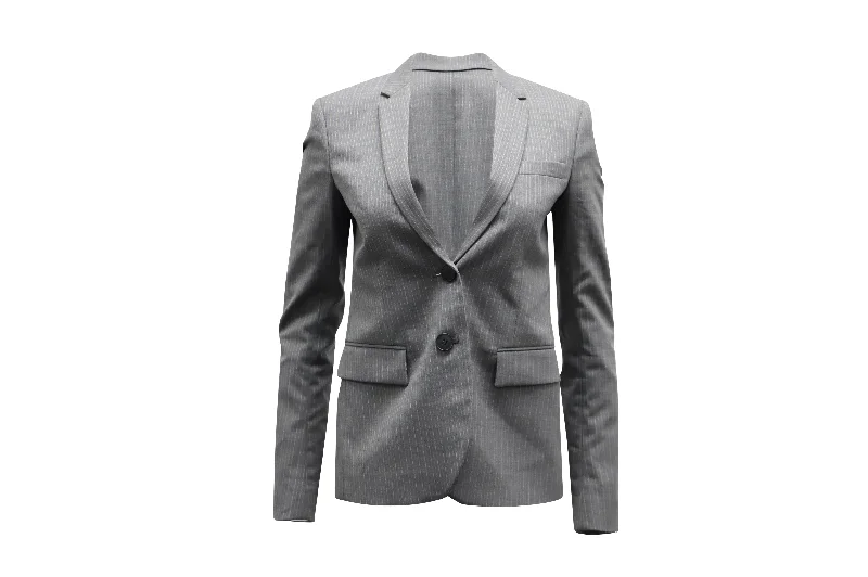 Bigger Savings, Better Shopping!Theory Single-Breasted Suit Jacket in Light Gray Wool-blend Bigger Savings, Better Shopping!Theory Single-Breasted Suit Jacket in Light Gray Wool-blend