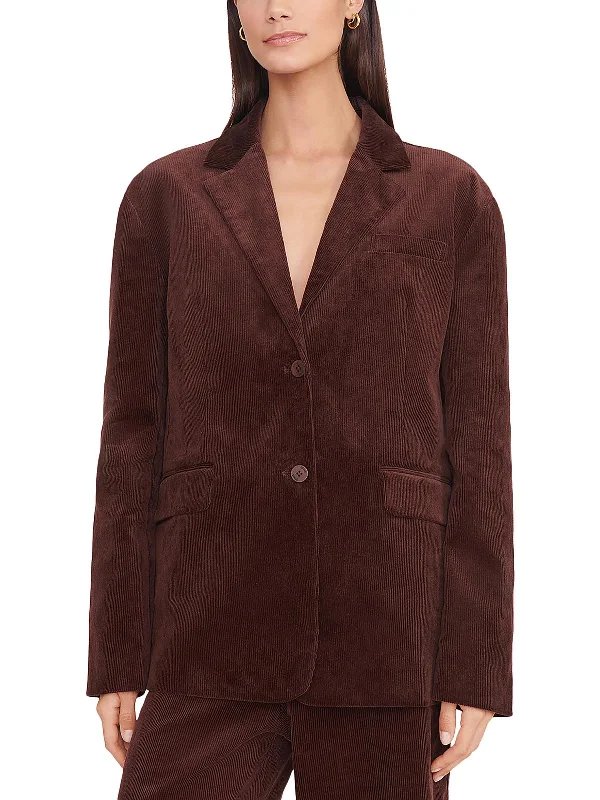 Flash Deals – Act Quickly!Womens Ribbed Lapel Two-Button Blazer
